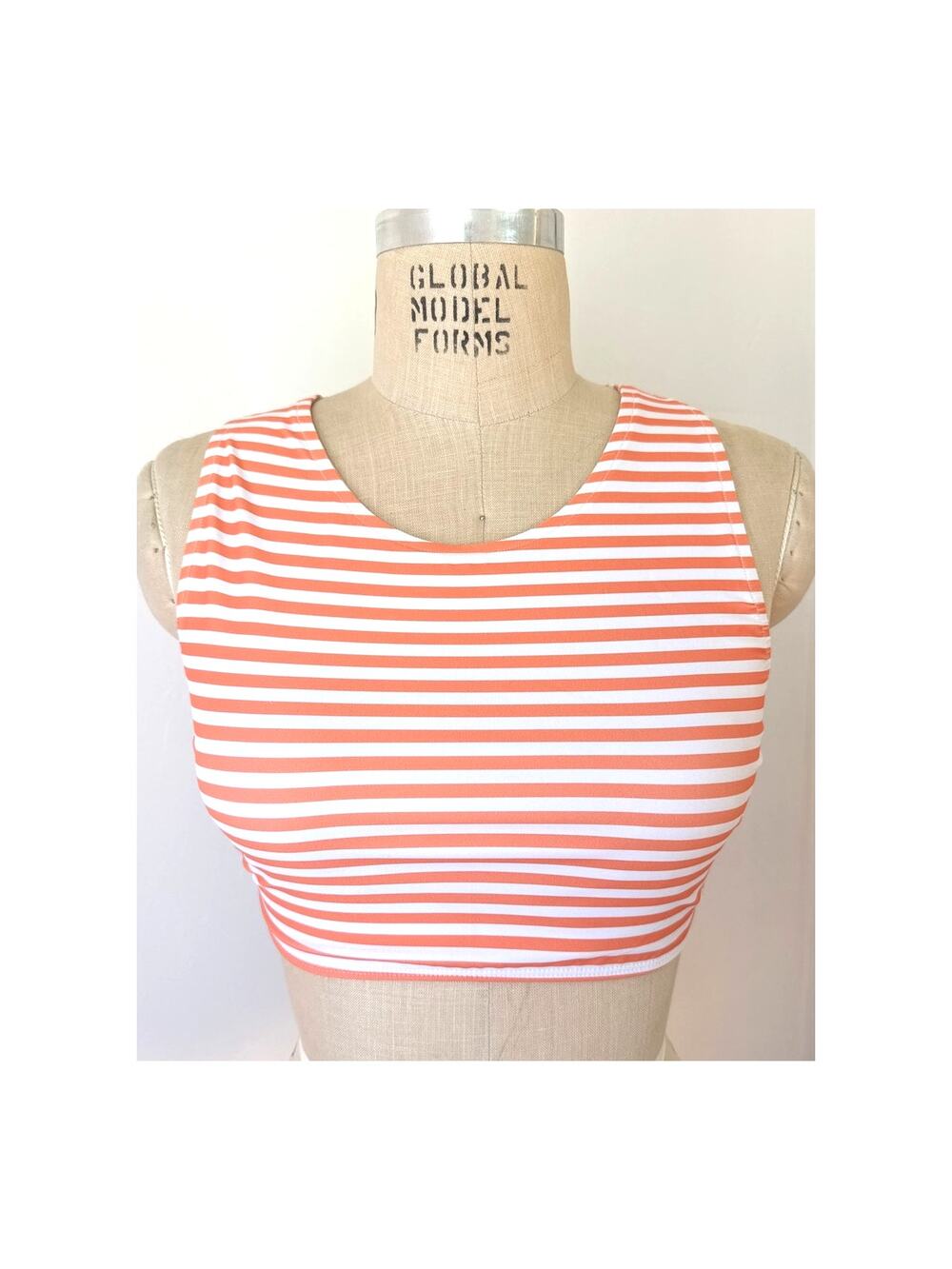 Albion Bikini Top Game Changer in Orange Stripe Size Medium